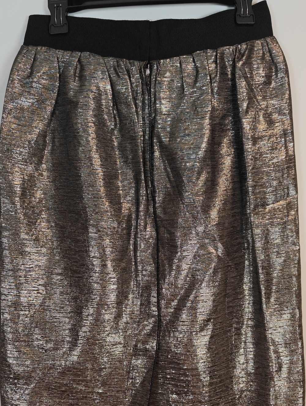 DOLCE & GABBANA NWT Designer Silver and Gold Metallic Silk Skirt Size 44 - Picture 12 of 16